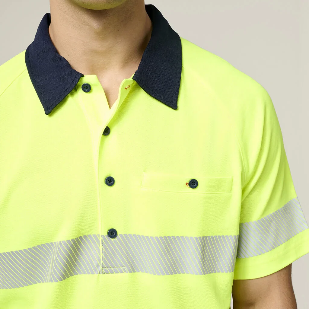 Hard Yakka Core Hi-vis 2 Tone Taped Vented Short Sleeve Polo (Y11383) - Image 4