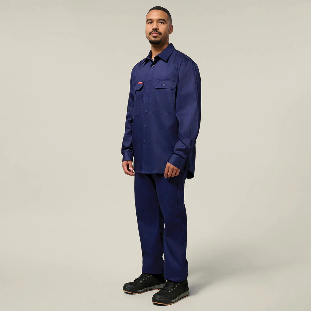 Hard Yakka Long Sleeve Open Front Cotton Drill Work Shirt (Y07500) - Image 25
