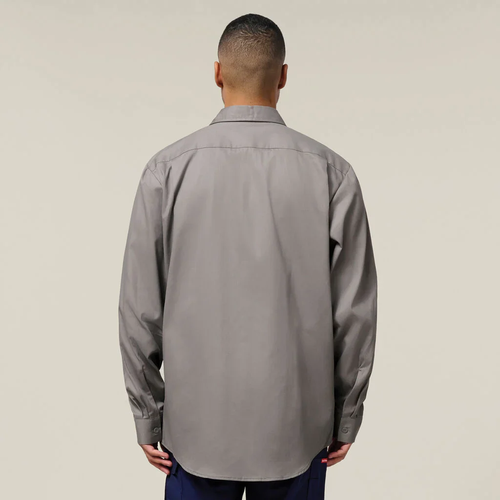 Hard Yakka Long Sleeve Open Front Cotton Drill Work Shirt (Y07500) - Image 9