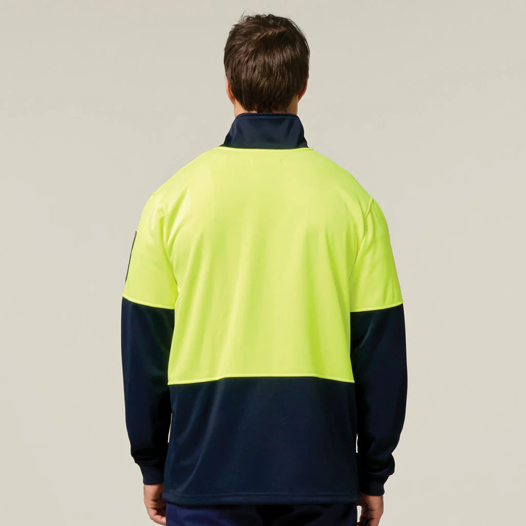 Hard Yakka Hi-Vis 2 Tone 1/4 Zip Brushed Fleece Jumper (Y19330) - Image 4