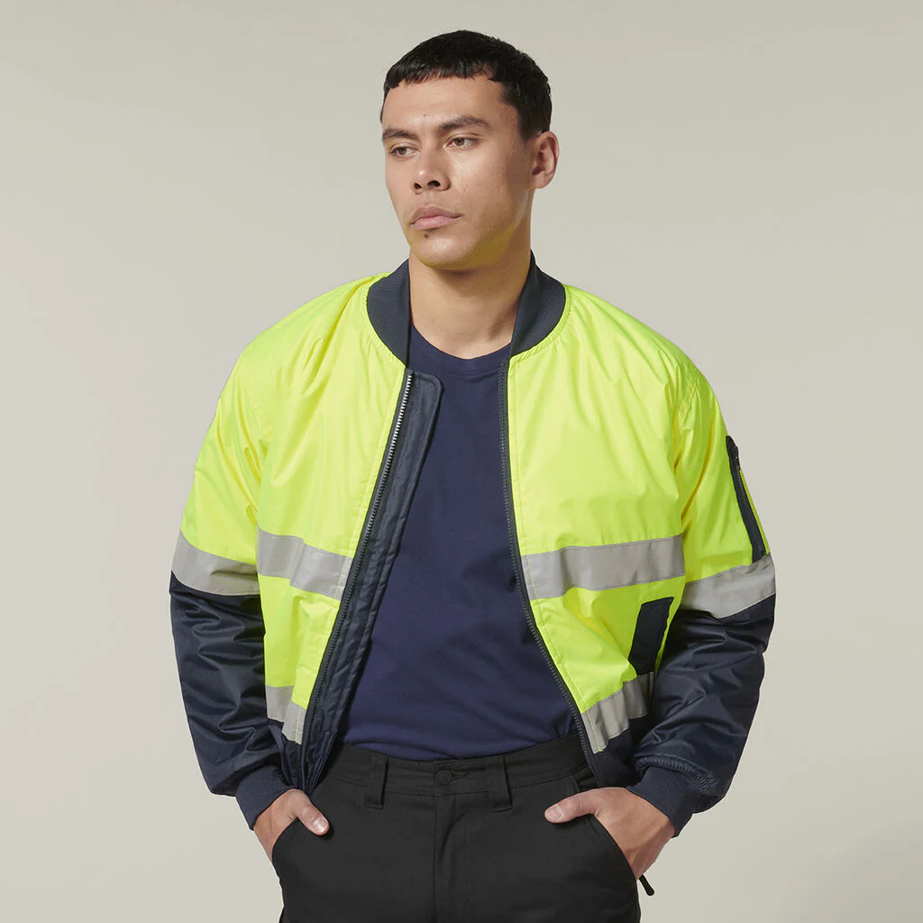 Hard Yakka Core Hi-Vis 2 Tone Taped Waterproof Bomber Jacket (Y06675) - Image 10