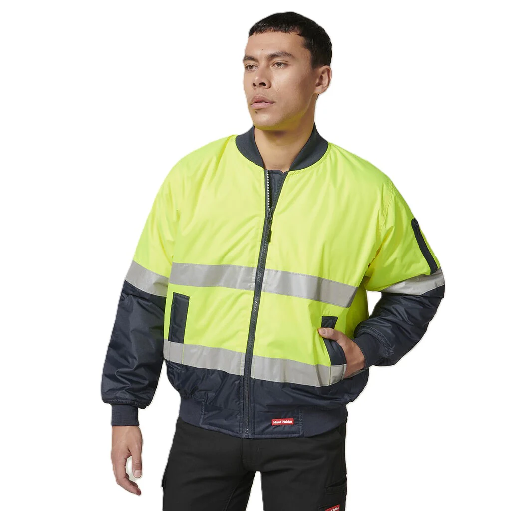 Hard Yakka Core Hi-Vis 2 Tone Taped Waterproof Bomber Jacket (Y06675) - Image 3