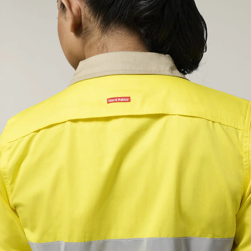 Hard Yakka Women's Hi-Vis Lightweight 2 Tone Taped Long Sleeve Shirt (Y08805) - Image 17