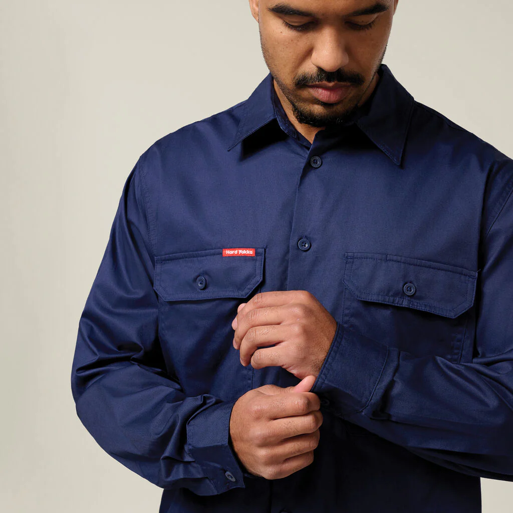 Hard Yakka Core Long Sleeve Lightweight Vented Cotton Shirt (Y04630) - Image 5