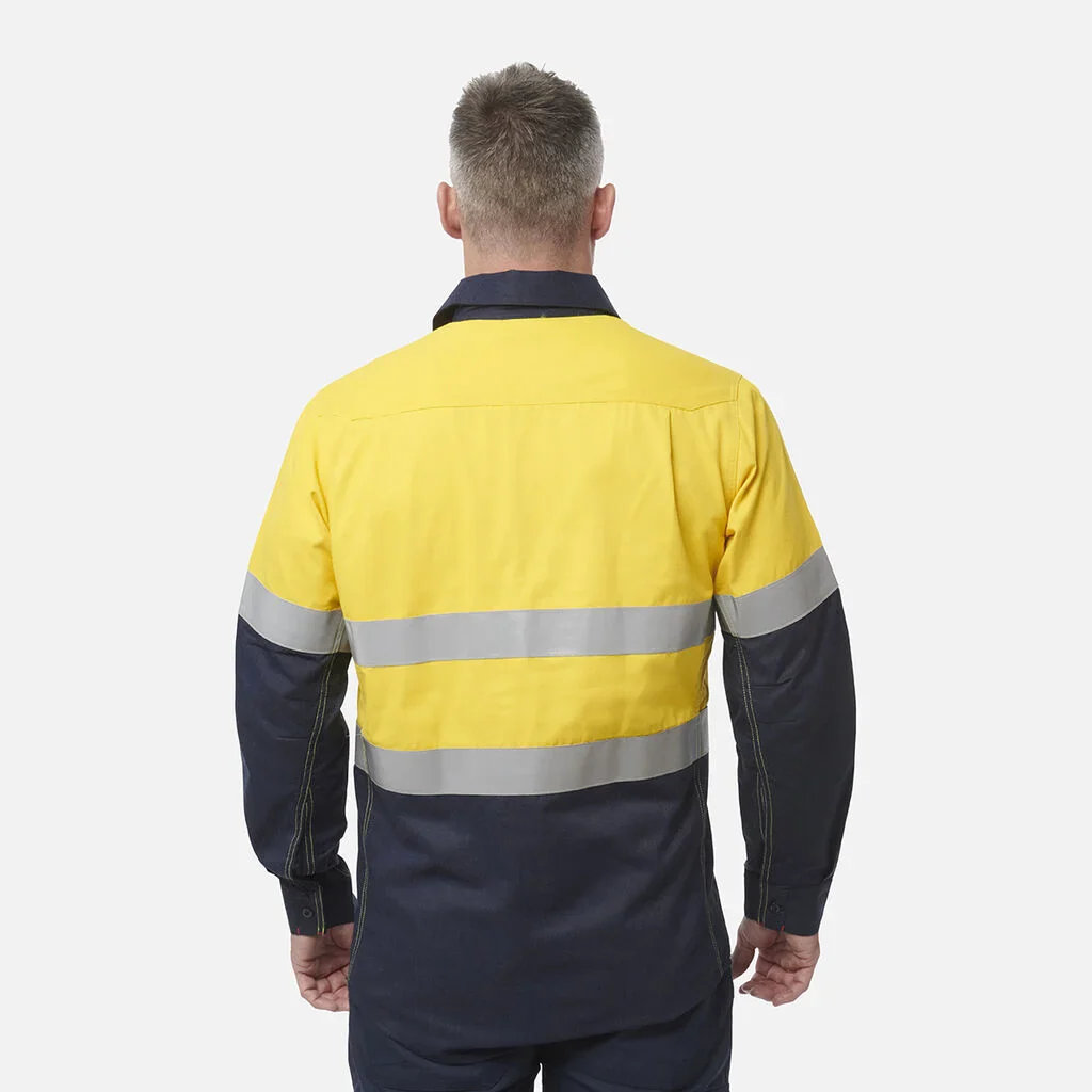 King Gee ShieldTec FR Hi Vis 2 Tone Closed Front Taped Shirt (Y04550) - Image 4