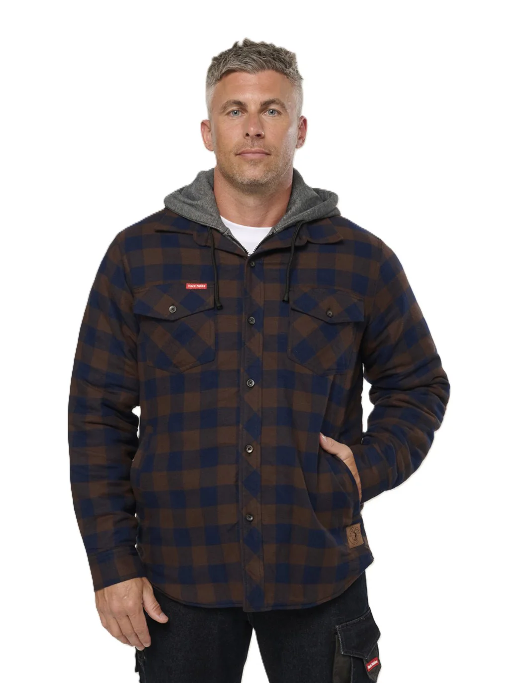 Hard Yakka Quilted Flannel Hooded Shacket (Y06690)