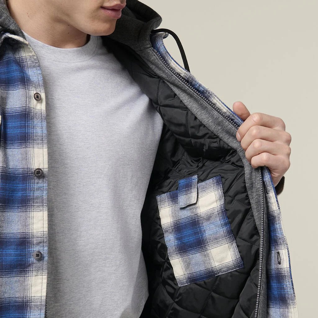 Hard Yakka Quilted Flannel Hooded Shacket (Y06690) - Image 14