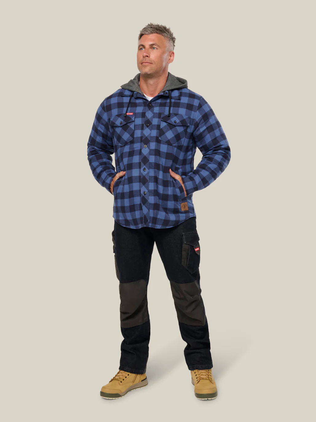 Hard Yakka Quilted Flannel Hooded Shacket (Y06690) - Image 16