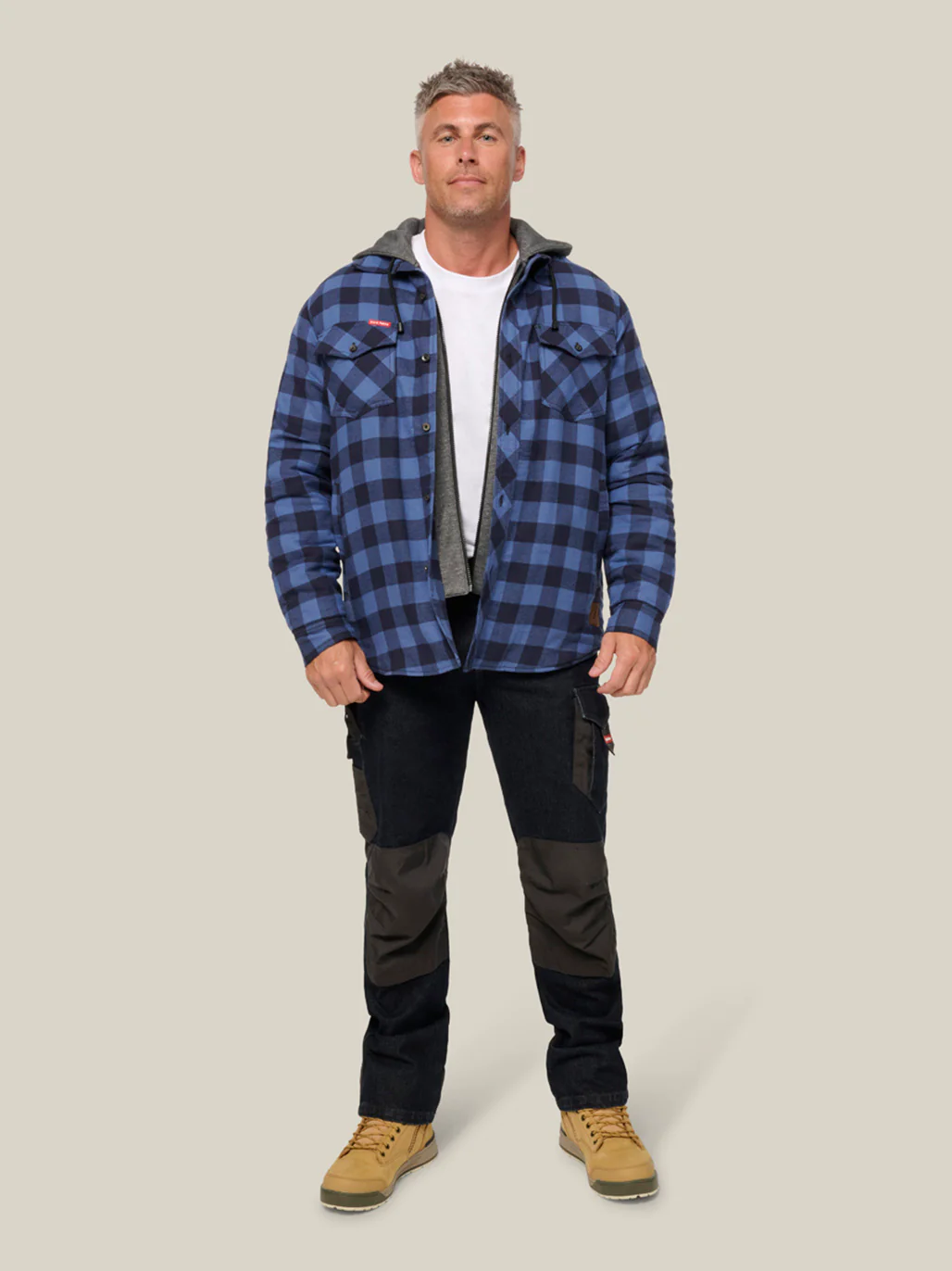Hard Yakka Quilted Flannel Hooded Shacket (Y06690) - Image 17