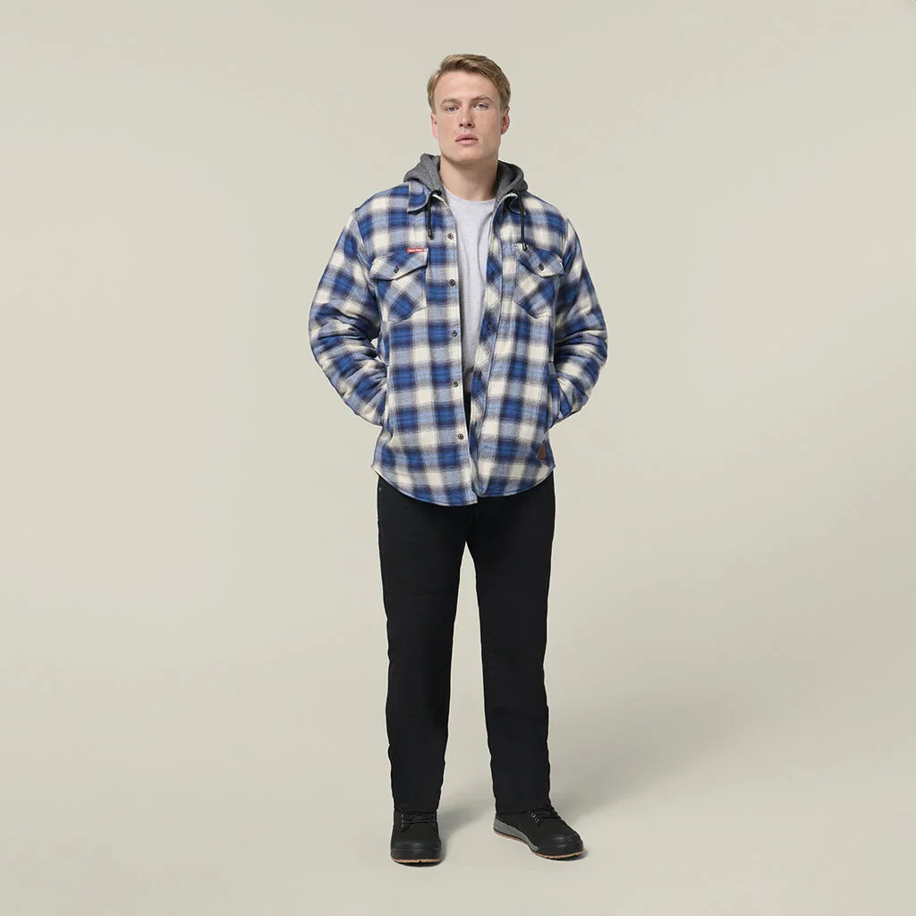 Hard Yakka Quilted Flannel Hooded Shacket (Y06690) - Image 5