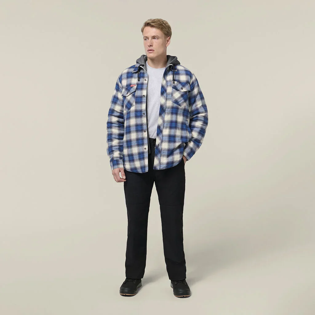 Hard Yakka Quilted Flannel Hooded Shacket (Y06690) - Image 6