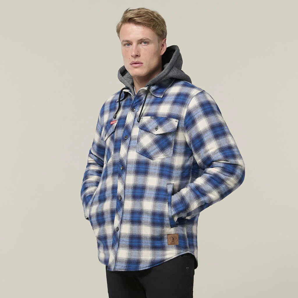 Hard Yakka Quilted Flannel Hooded Shacket (Y06690) - Image 7