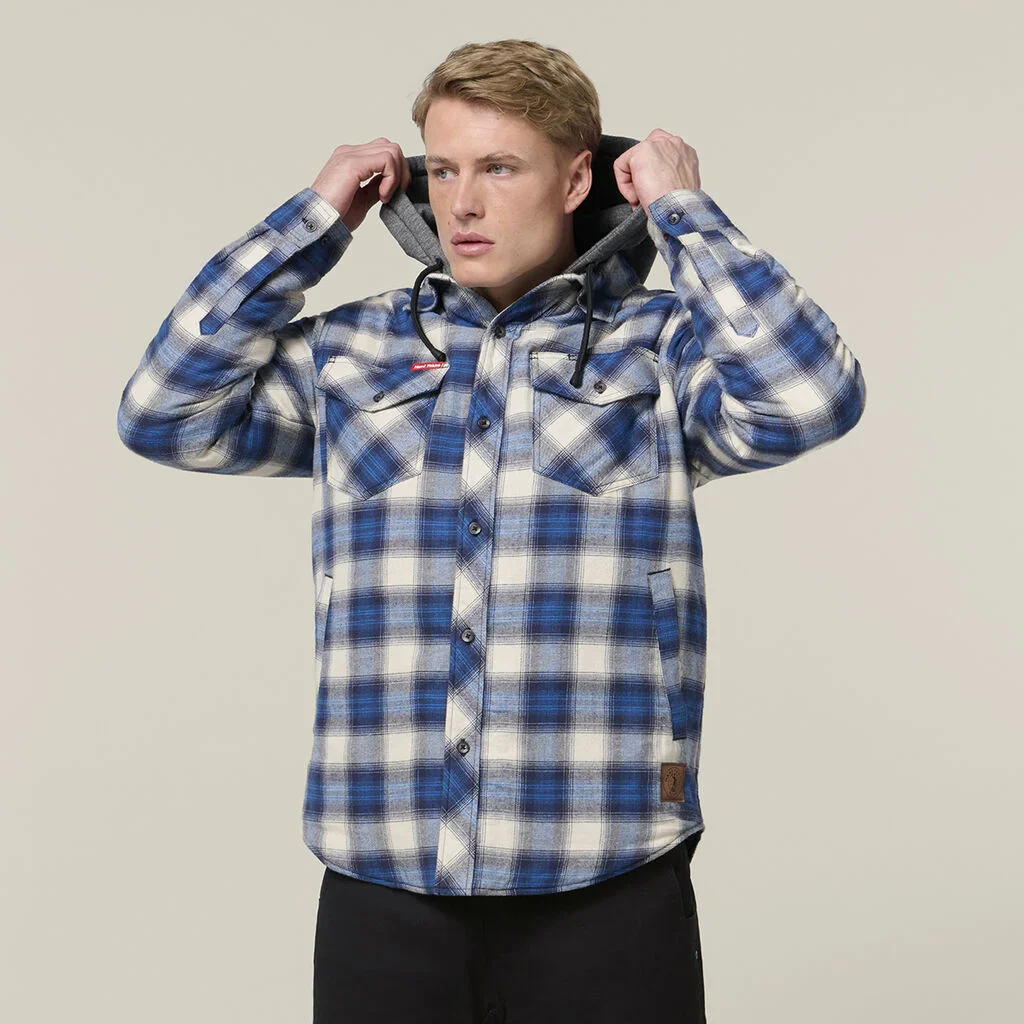 Hard Yakka Quilted Flannel Hooded Shacket (Y06690) - Image 8