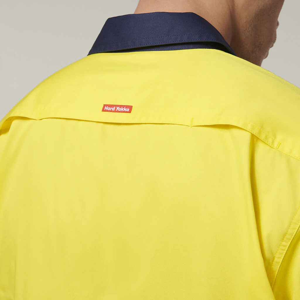Hard Yakka Short Sleeve Hi Vis 2 Tone Taped Vented Shirt (Y07754) - Image 16
