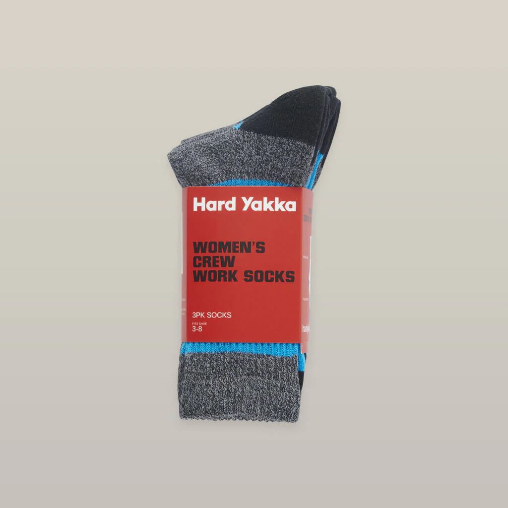 Hard Yakka Women's 3 Pack Crew Sock (Y08606) - Image 3