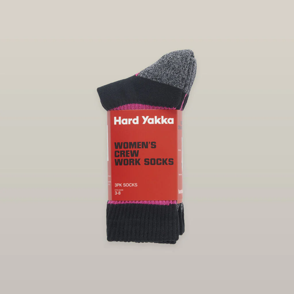 Hard Yakka Women's 3 Pack Crew Sock (Y08606) - Image 6