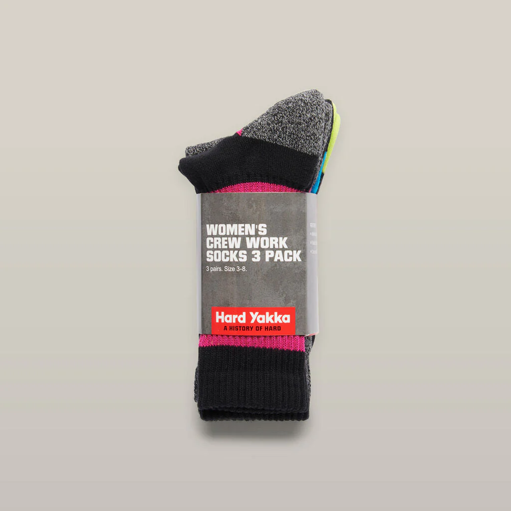 Hard Yakka Women's Crew 3 Pack Work Sock (Y20120) - Image 5