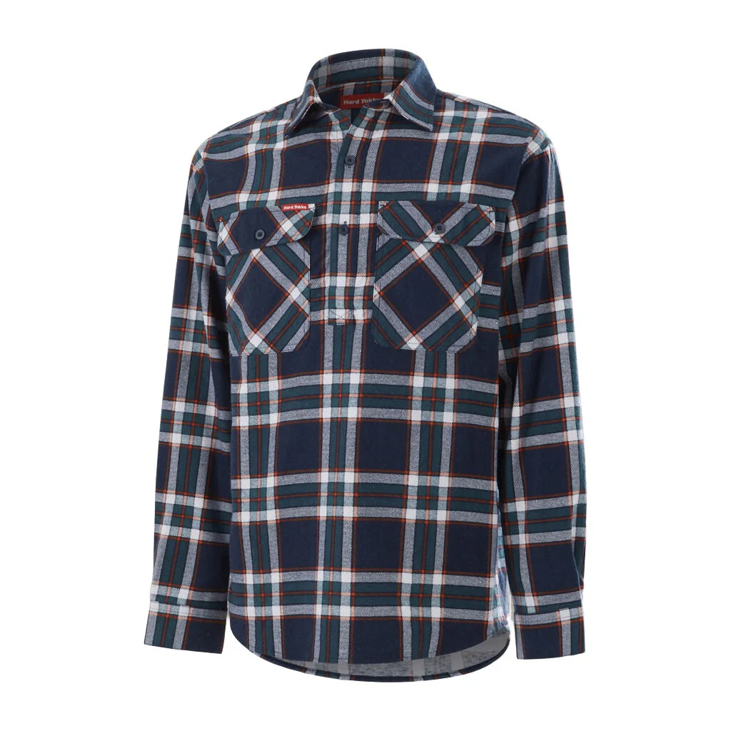 Hard Yakka Core Long Sleeve Closed Front Check Flannel Shirt (Y04006) - Image 17