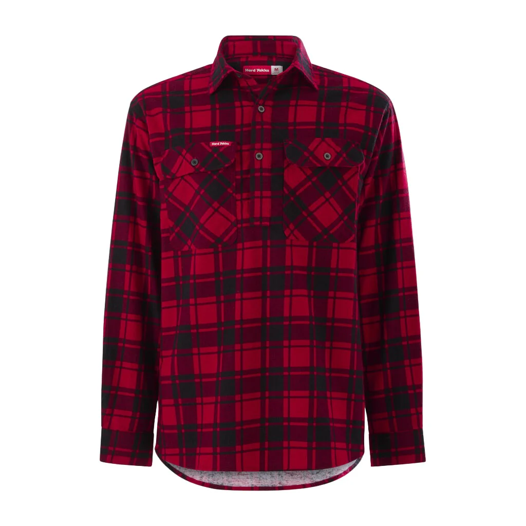 Hard Yakka Core Long Sleeve Closed Front Check Flannel Shirt (Y04006) - Image 21