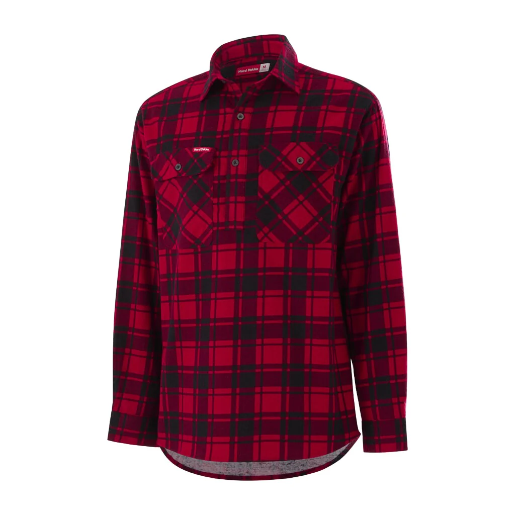 Hard Yakka Core Long Sleeve Closed Front Check Flannel Shirt (Y04006) - Image 22