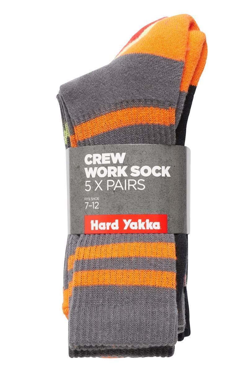 Hard Yakka Padded Cotton Crew Work Sock - 5 Pack (Y20035) - Image 7