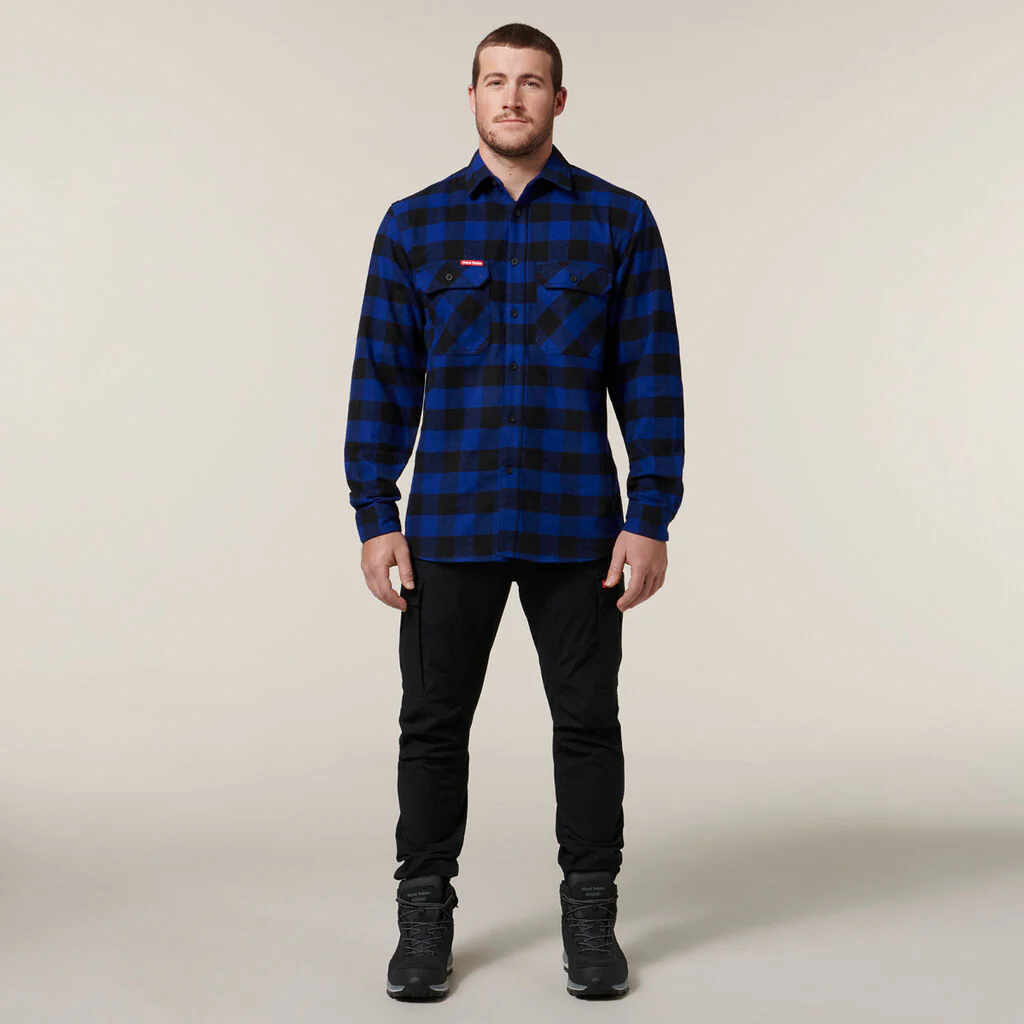 Hard Yakka Long Sleeve Check Flannel Cotton Work Shirt (Y07295) - Image 17