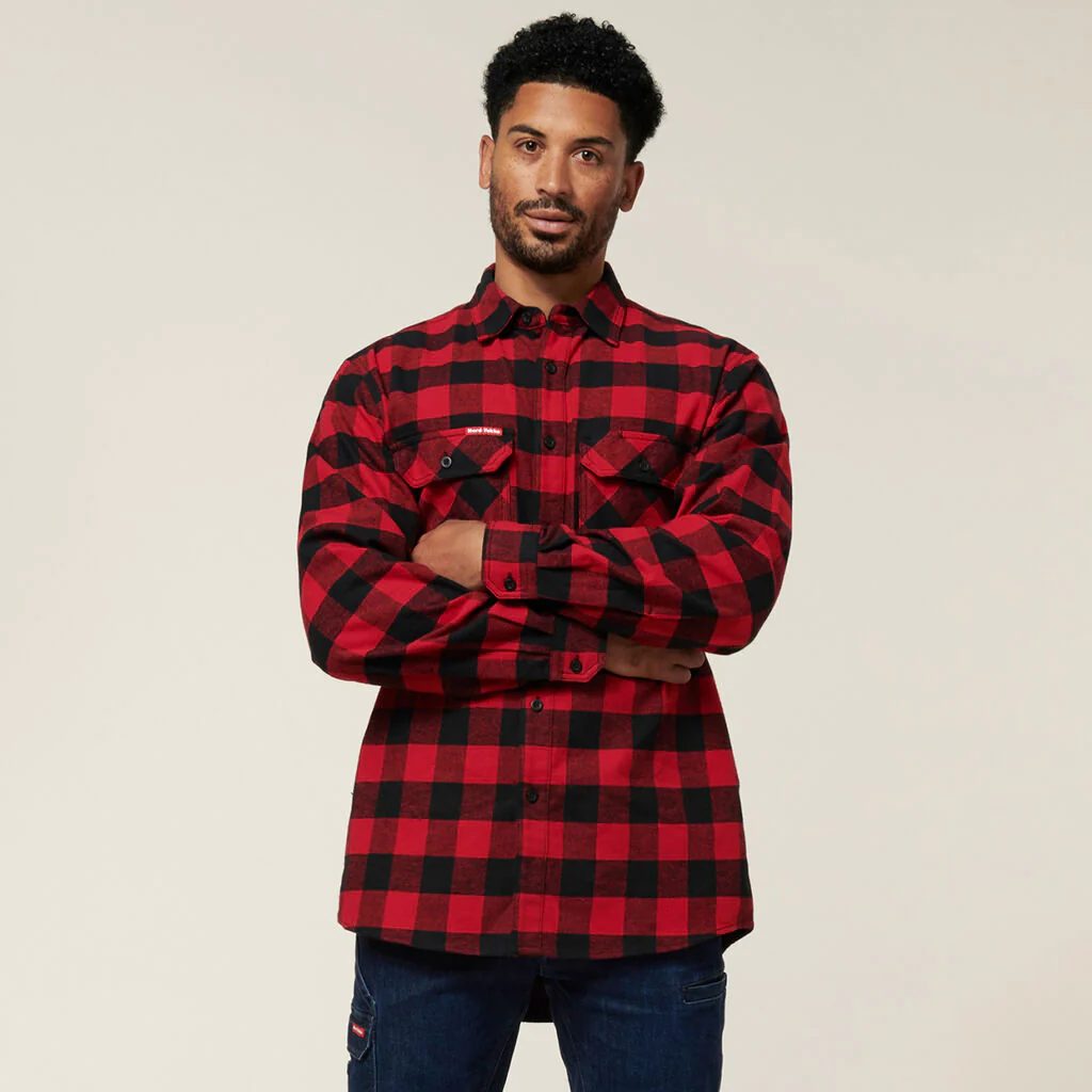 Hard Yakka Long Sleeve Check Flannel Cotton Work Shirt (Y07295) - Image 24