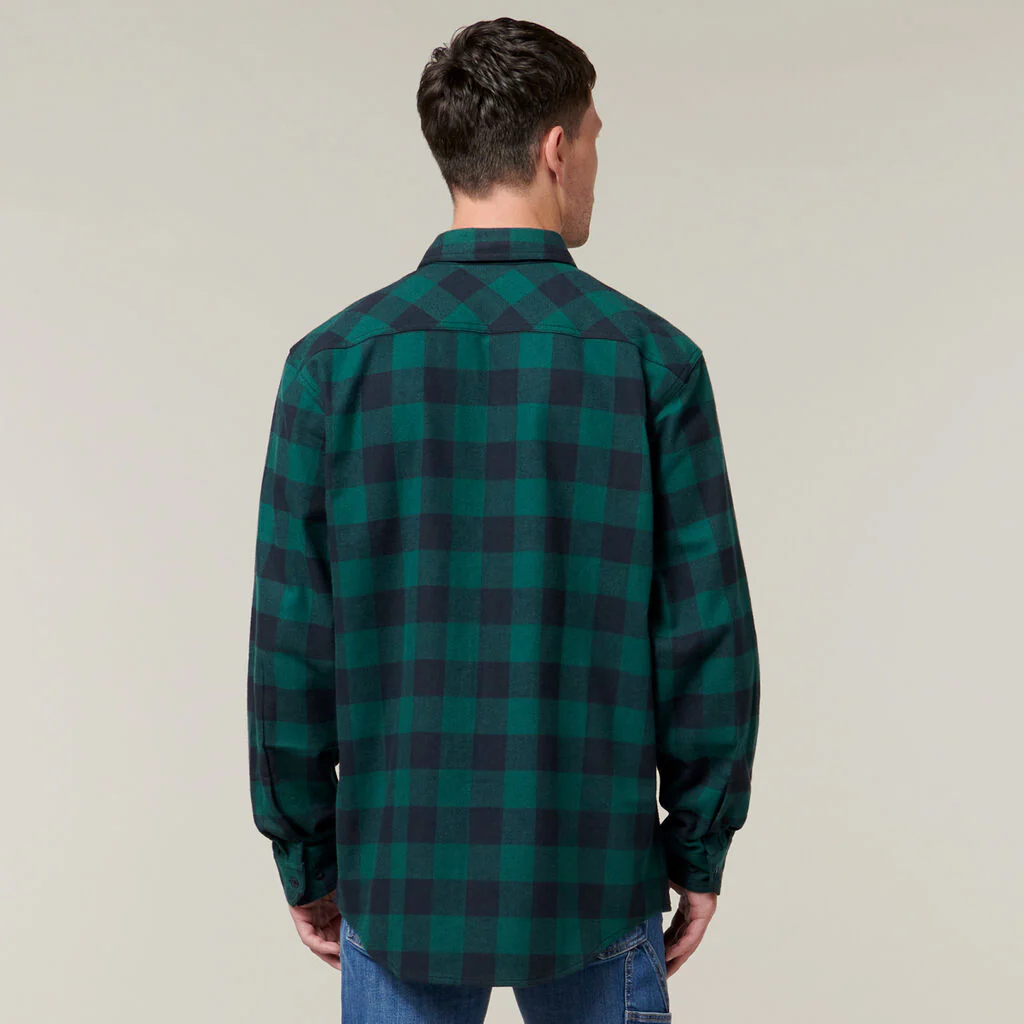 Hard Yakka Long Sleeve Check Flannel Cotton Work Shirt (Y07295) - Image 3