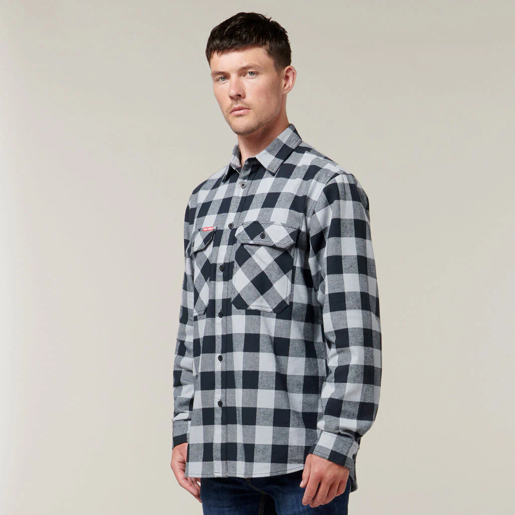 Hard Yakka Long Sleeve Check Flannel Cotton Work Shirt (Y07295) - Image 7