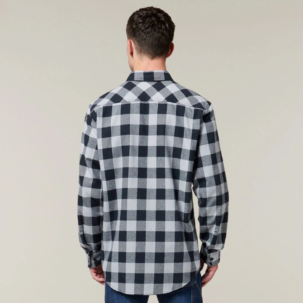 Hard Yakka Long Sleeve Check Flannel Cotton Work Shirt (Y07295) - Image 9