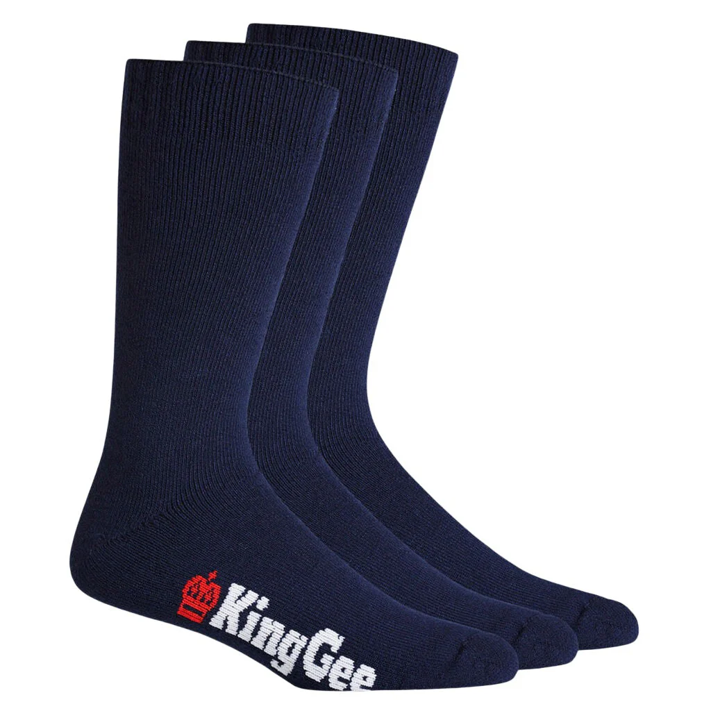 King Gee Men's Bamboo Crew Work Socks - 3 Pack (K09230) - Image 4