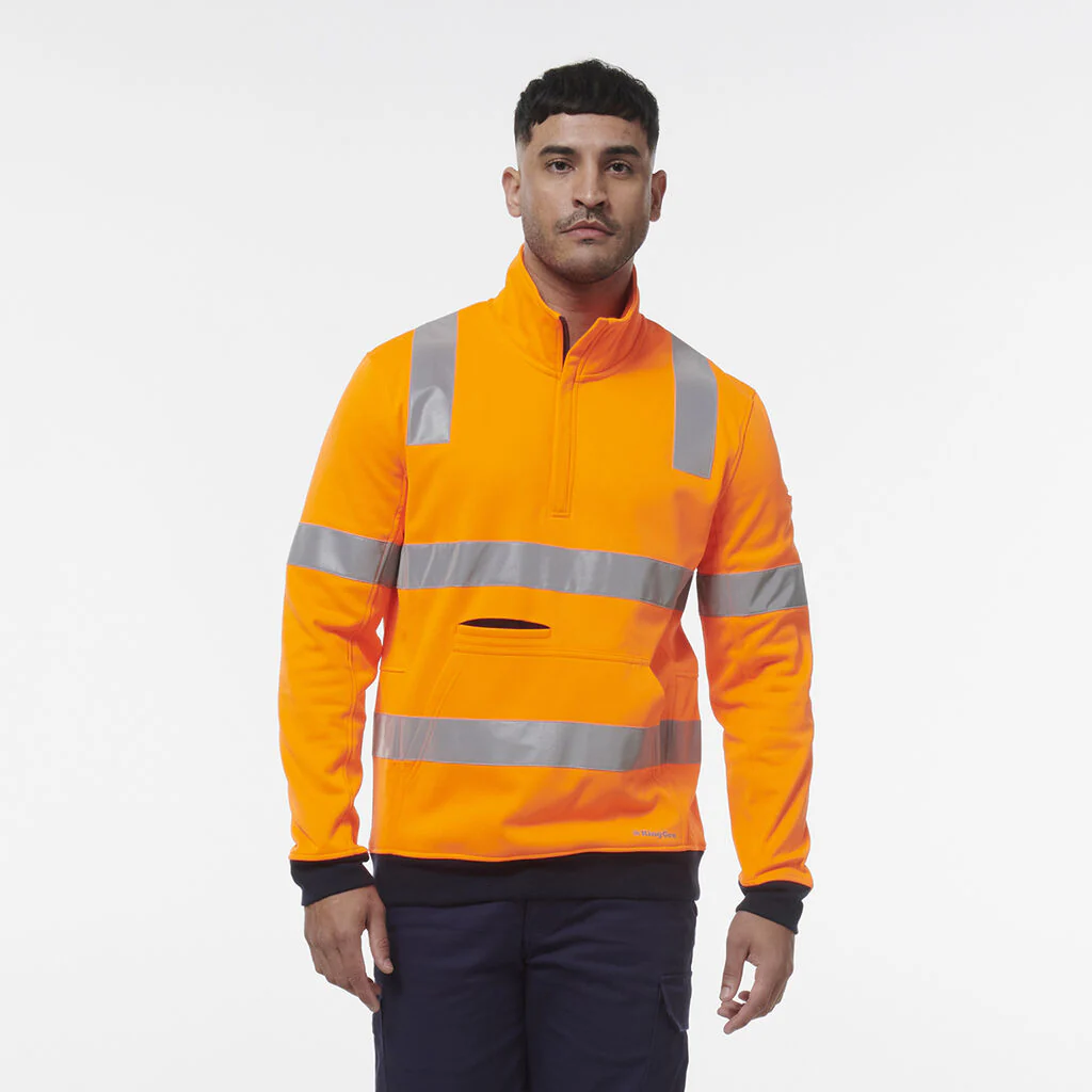King Gee Reflective 1/4 Zip Fleece X Back (K55057) - Image 2