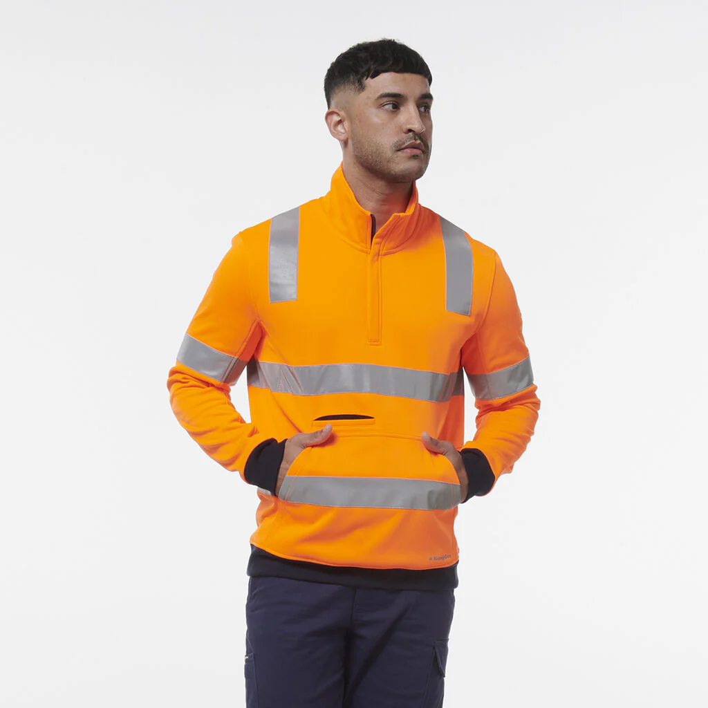 King Gee Reflective 1/4 Zip Fleece X Back (K55057) - Image 3