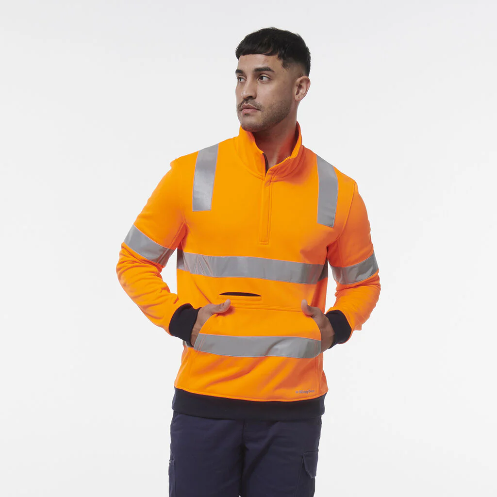 King Gee Reflective 1/4 Zip Fleece X Back (K55057) - Image 4