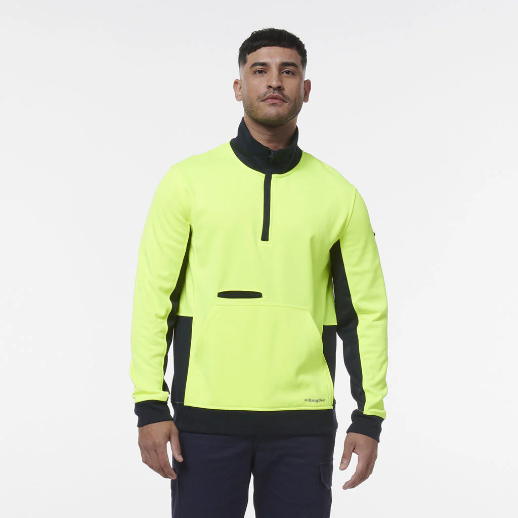 King Gee Hi Vis Spliced 1/4 Zip Fleece (K55047) - Image 8