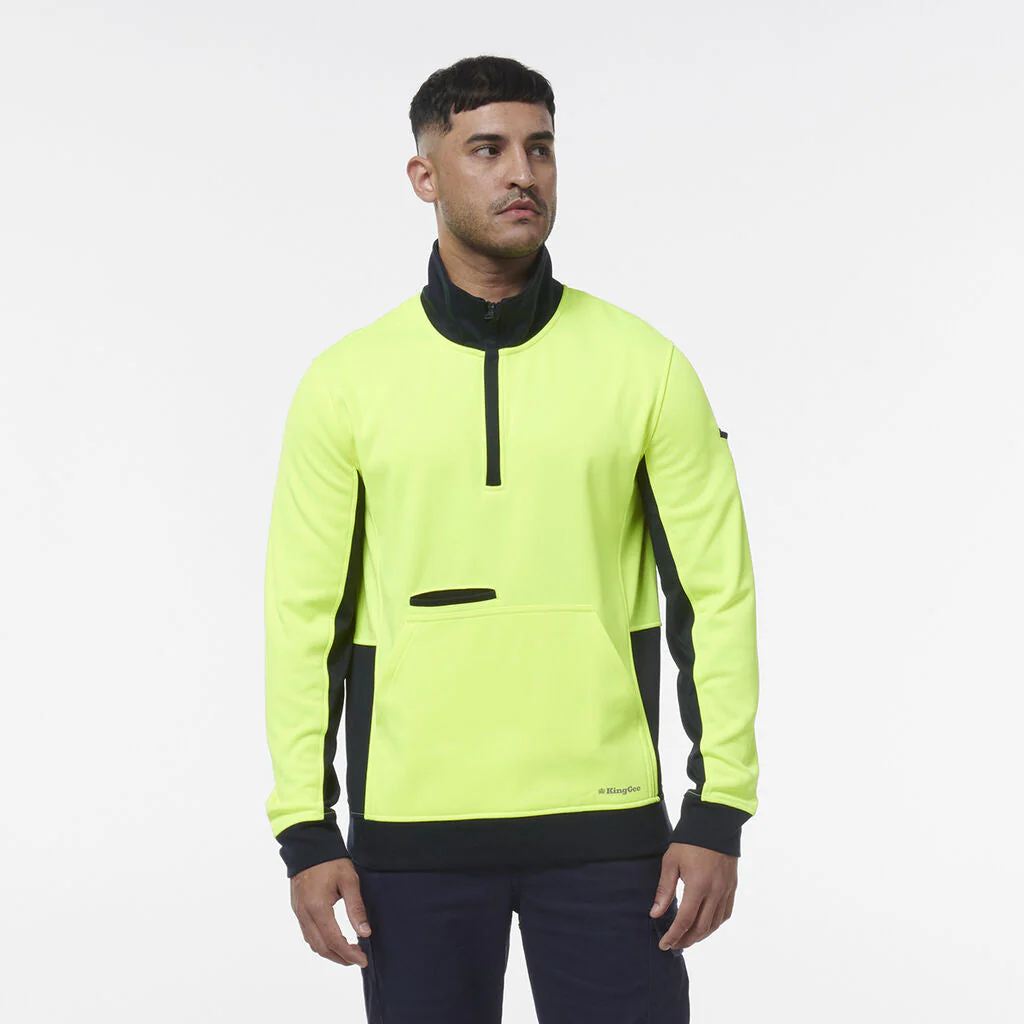 King Gee Hi Vis Spliced 1/4 Zip Fleece (K55047) - Image 9