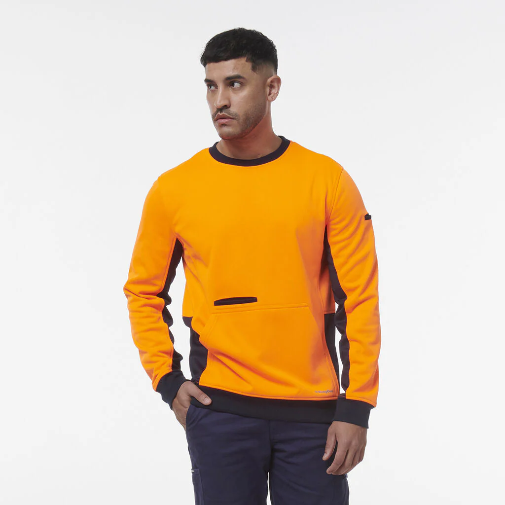 King Gee Hi Vis Spliced Crew Neck Fleece (K55062) - Image 4