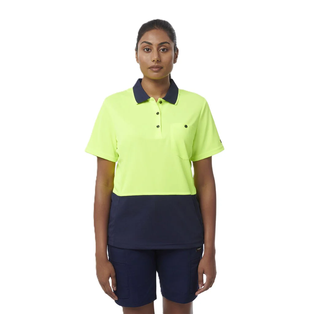 King Gee Women's Workcool Hyperfreeze Hi-Vis Short Sleeve Polo Shirt (K44735) - Image 3