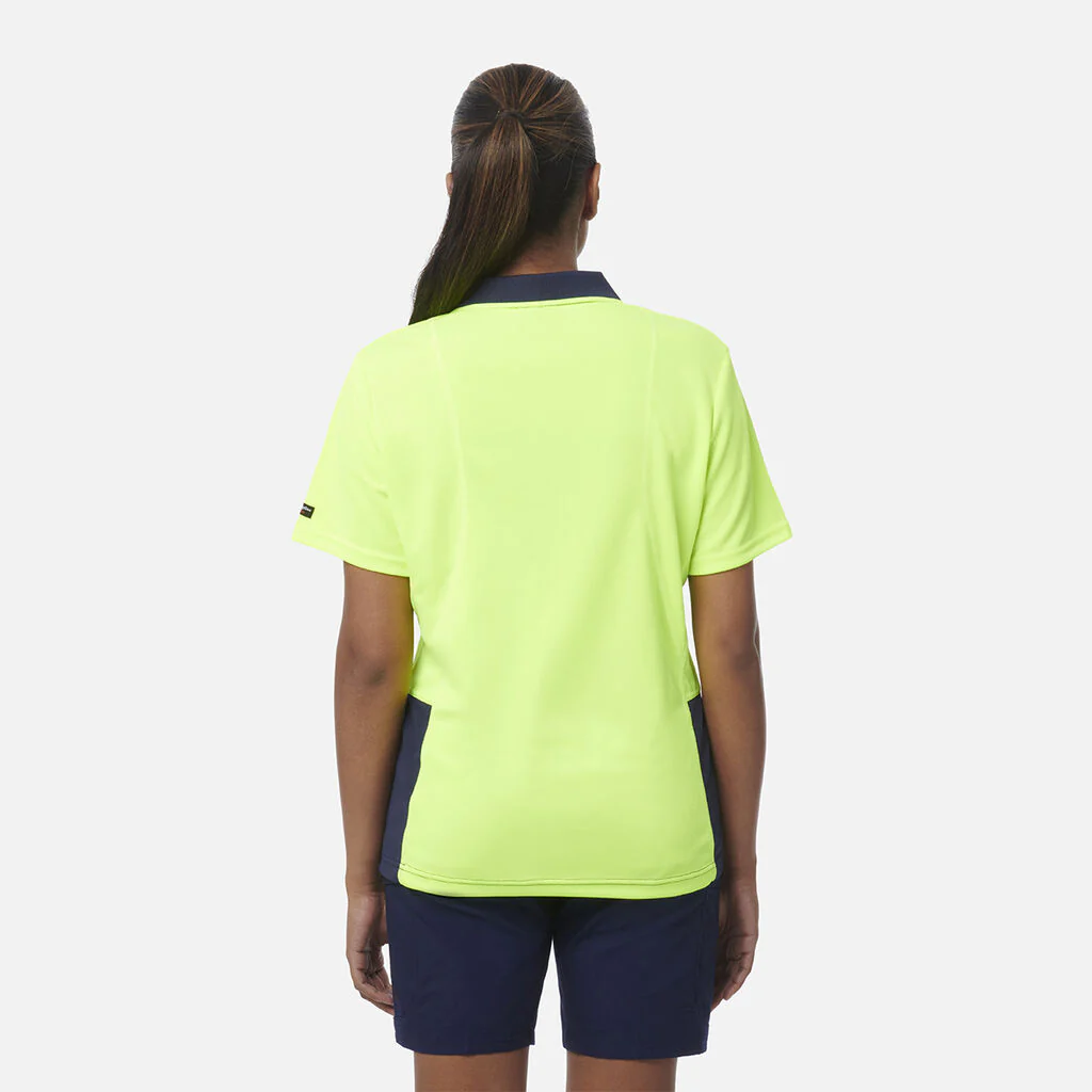 King Gee Women's Workcool Hyperfreeze Hi-Vis Short Sleeve Polo Shirt (K44735) - Image 4