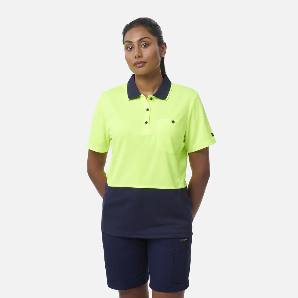 King Gee Women's Workcool Hyperfreeze Hi-Vis Short Sleeve Polo Shirt (K44735) - Image 5