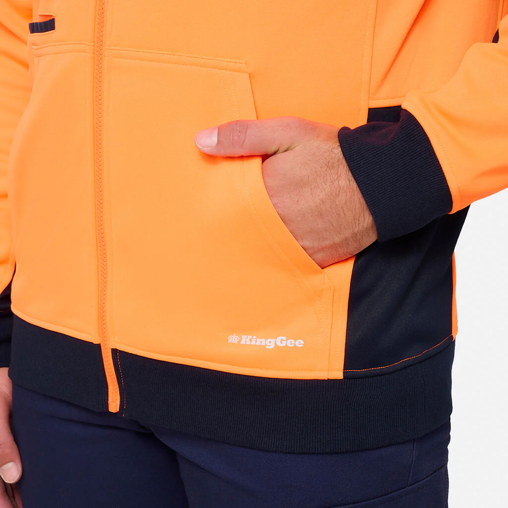 King Gee Original Hi Vis Full Zip Fleece Hoodie (K55019) - Image 5