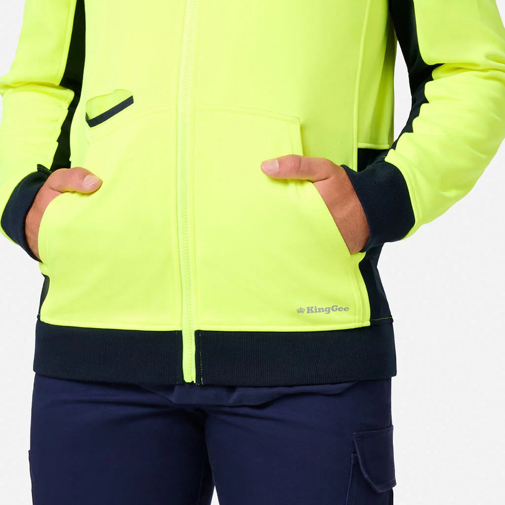 King Gee Original Hi Vis Full Zip Fleece Hoodie (K55019) - Image 9