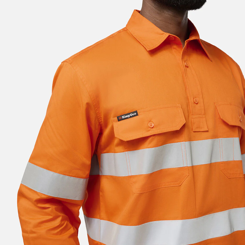 King Gee Originals Hi Vis Closed Front Shirt (K54934) - Image 6
