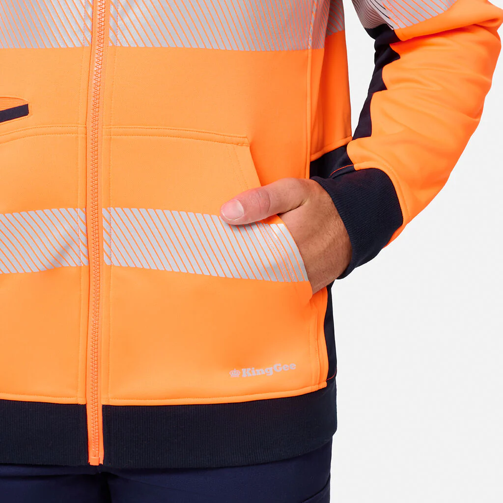 King Gee Originals Hi-Vis Spliced Full Zip Hoodie (K55018) - Image 5
