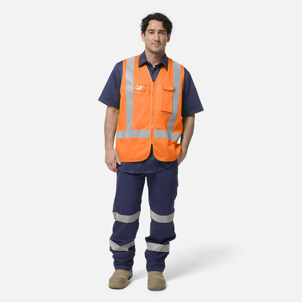 King Gee Originals Hi Vis X Back Cotton Drill Vest (K57007) - Image 6
