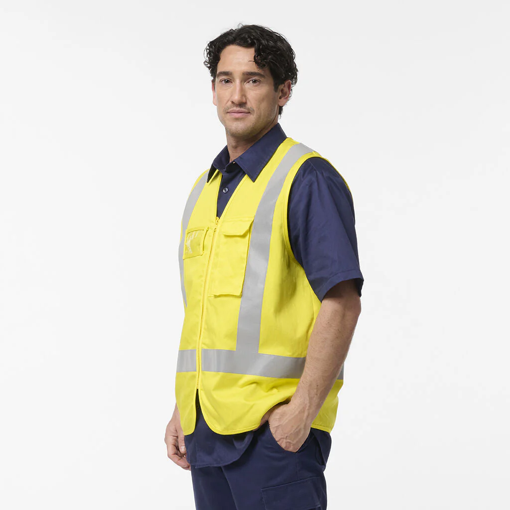 King Gee Originals Hi Vis X Back Cotton Drill Vest (K57007) - Image 8