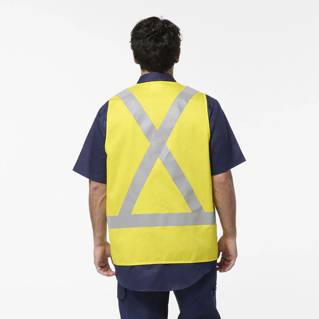 King Gee Originals Hi Vis X Back Cotton Drill Vest (K57007) - Image 9