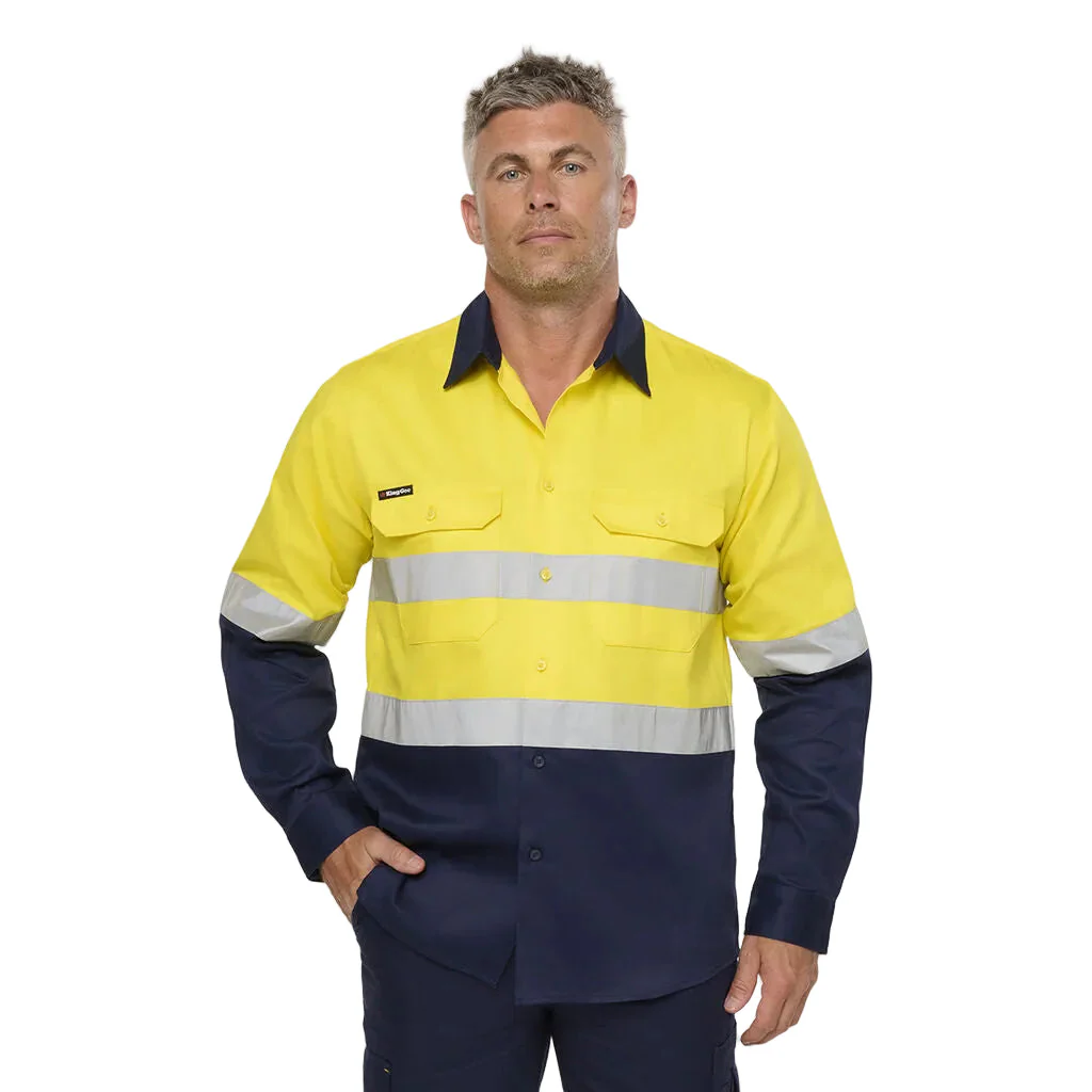 King Gee Originals Reflective Spliced Drill Shirt (K54936) - Image 2