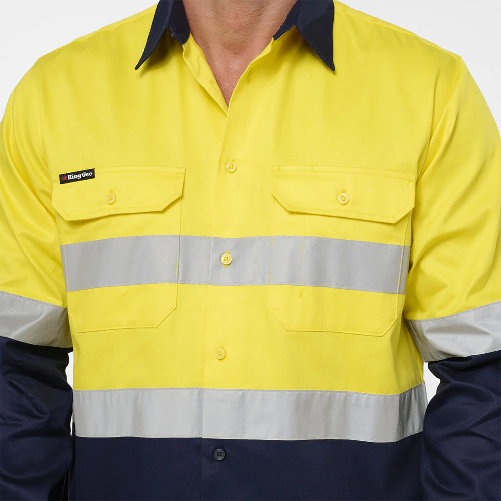 King Gee Originals Reflective Spliced Drill Shirt (K54936) - Image 9