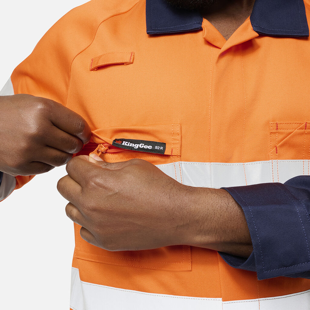King Gee Originals Spliced Hi Vis Overall (K51008) - Image 8